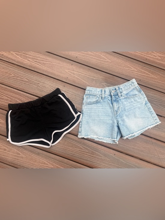Old Navy Pants - Bundle of 2 Old Navy Jeans & Black Athletic Shorts White Trim sz10 youth girls
